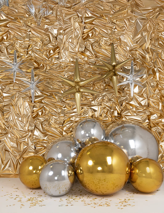 Ballon géant boule miroir dorée 90 cm