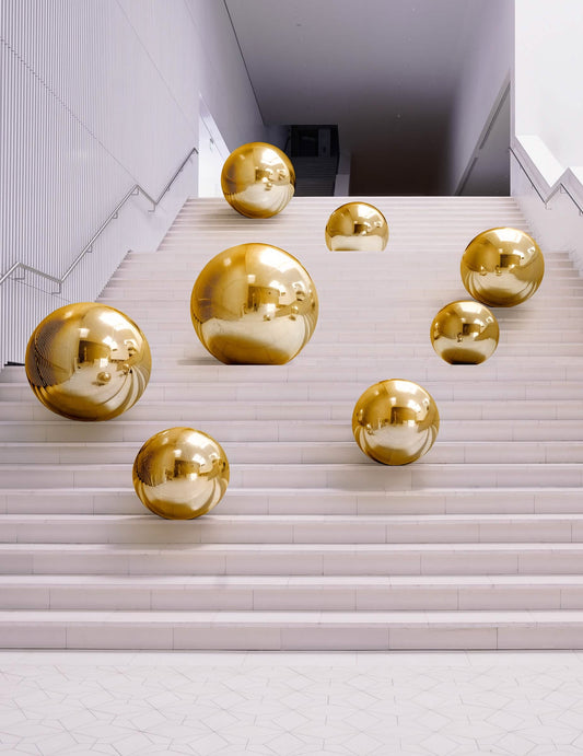 Aufblasbare goldene Spiegelkugel 90 cm