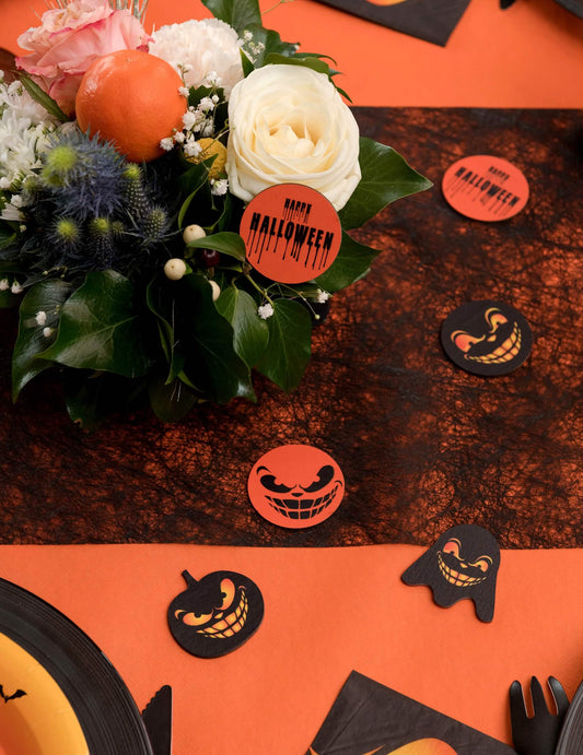 10er-Pack gruselige Ghost Holz-Streudeko in Schwarz 5 cm