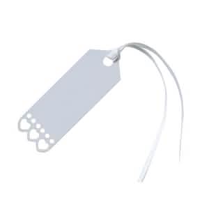 Étiquettes coeur pour mariage blanches avec ruban satin