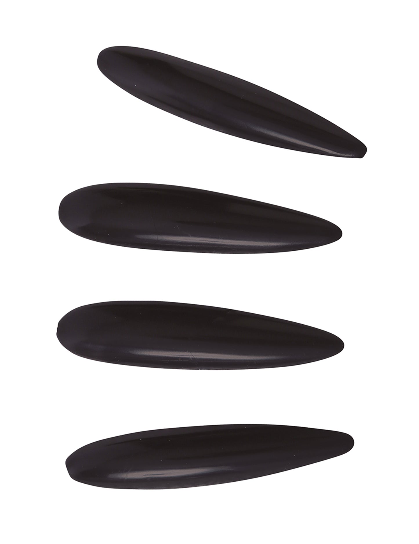 Détail de la forme des faux ongles Halloween pour adulte noirs