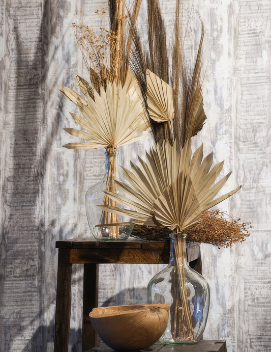 10 weiße Palmblätter 55 cm tropische Dekoration