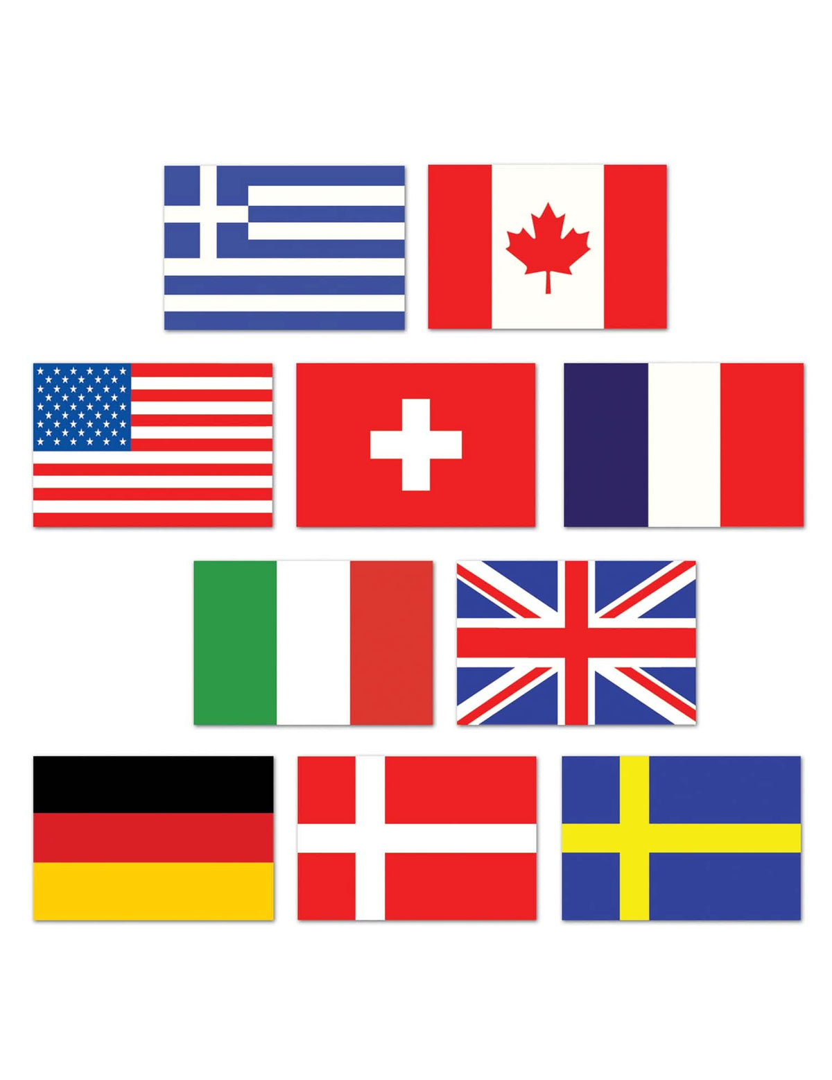 Mini drapeaux pays du monde multicolores lot de 10