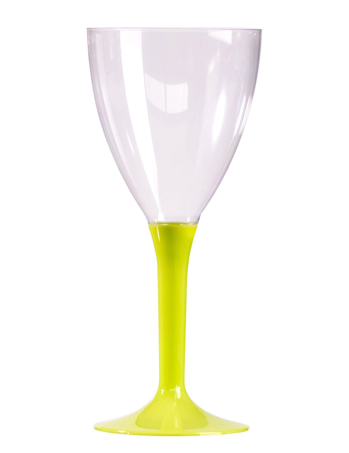 Verre à vin pour fête fluo avec pied vert anis