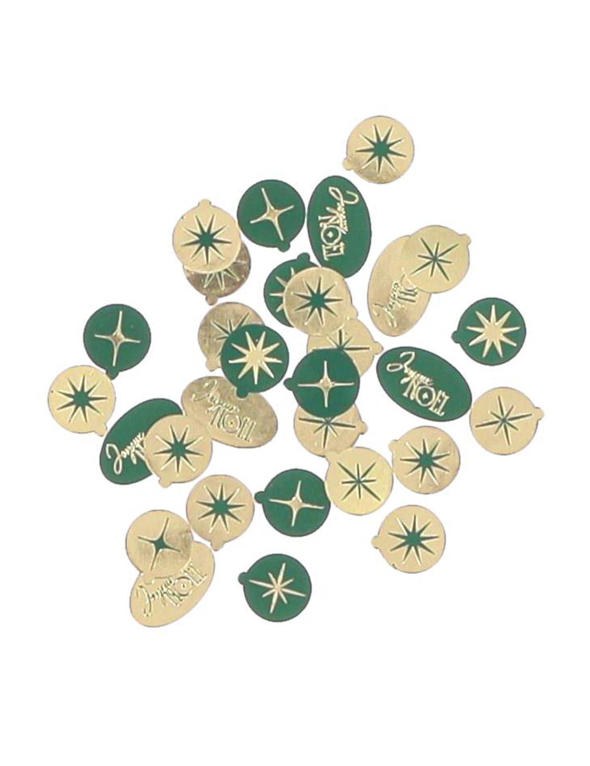 100er Set Weihnachtskonfetti Dunkelgrün & Gold 1-2 cm