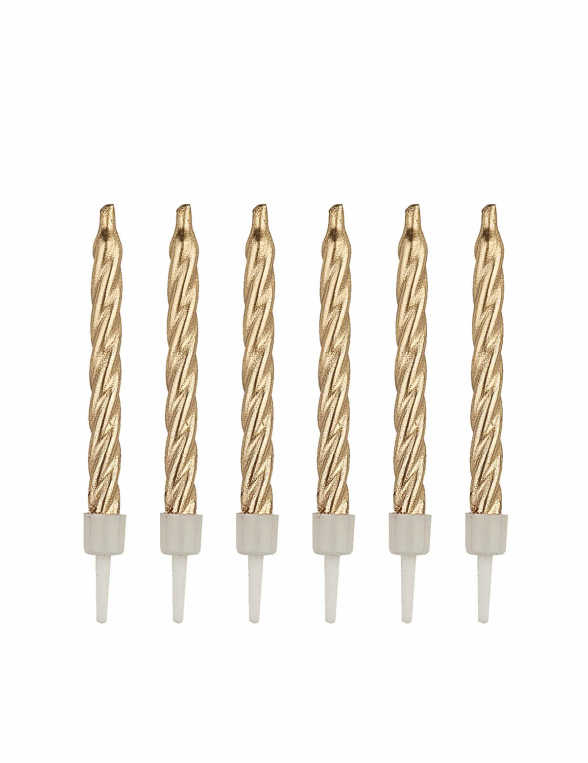 Bougies d'anniversaire pour fête dorées avec bobèches