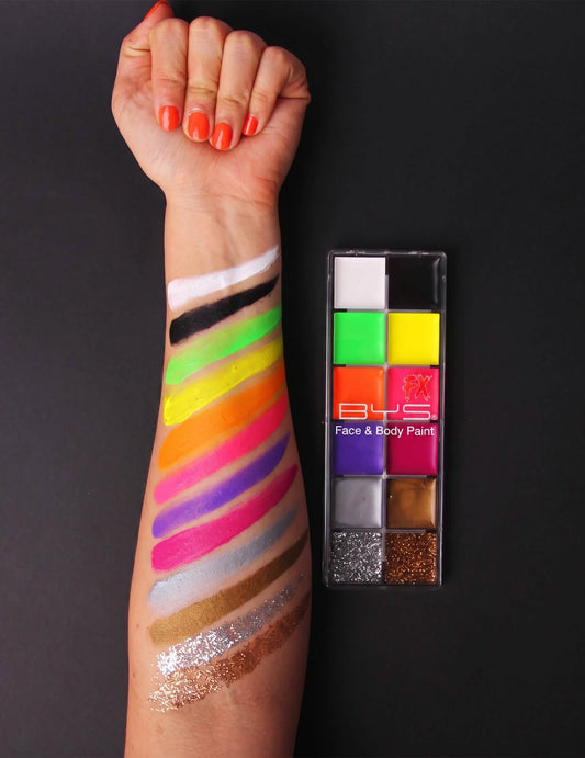 12 Neon- und Glitzer-Cremefarben