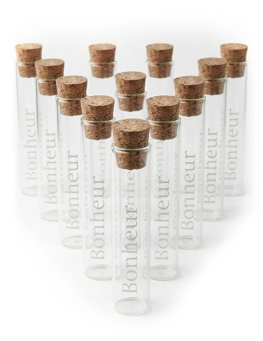 12 Glas-Reagenzgläser Bonheur 10 cm