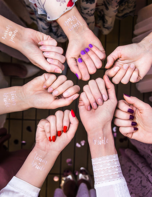 13 temporäre Tattoos Team Bride in Roségold