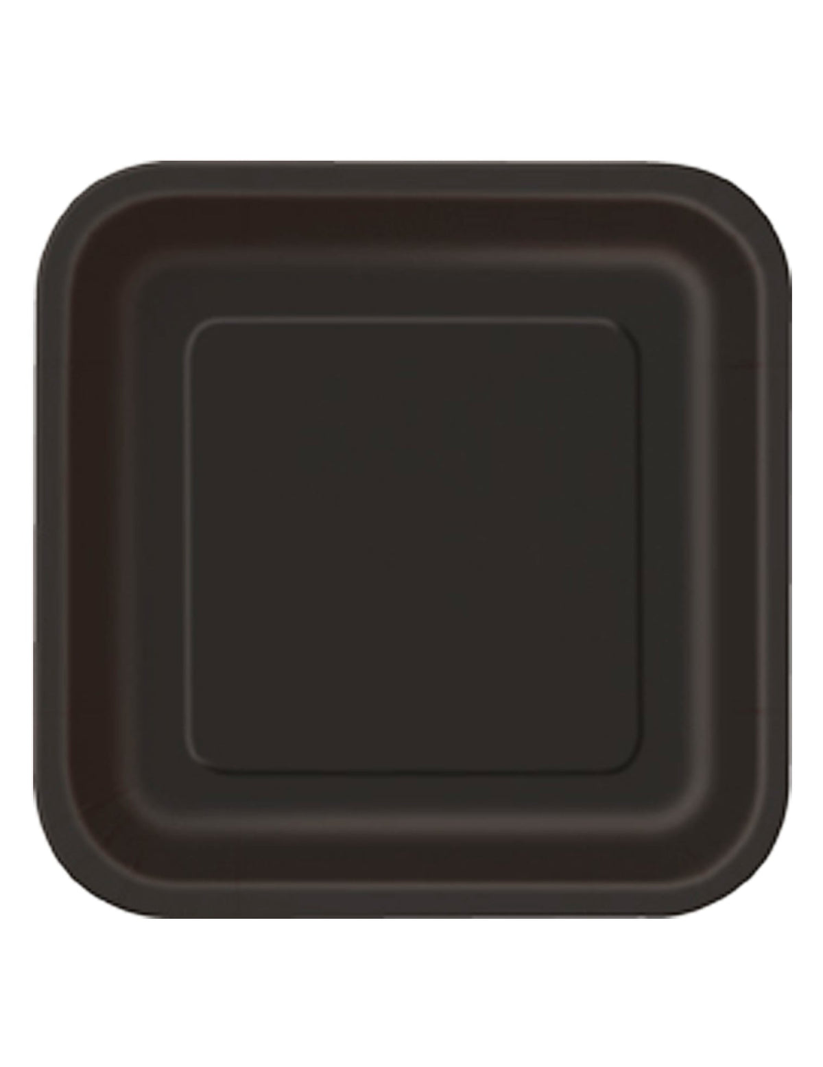 Assiettes en carton noires de forme carrée
