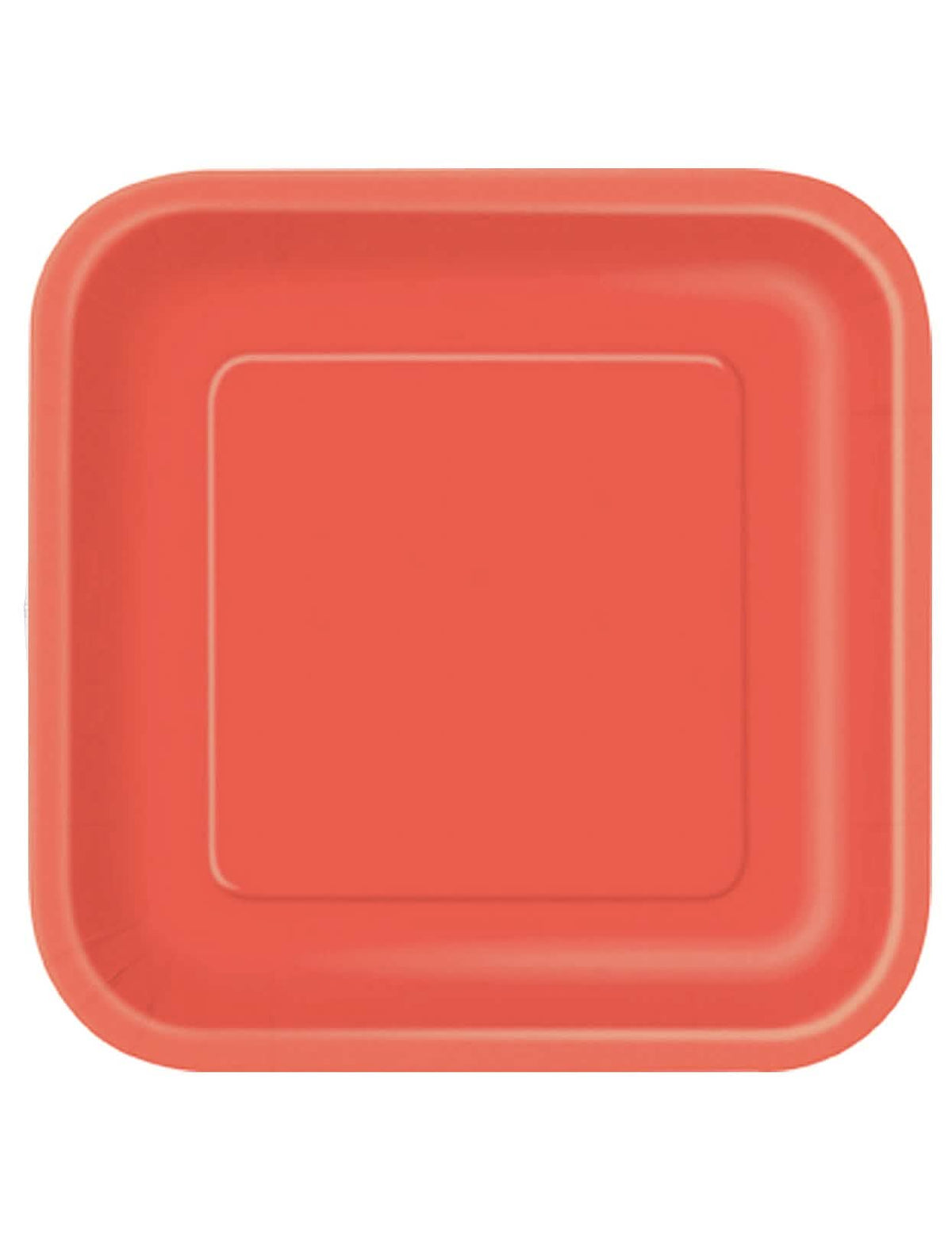 Grandes assiettes en carton rouges pour fête de forme carrée
