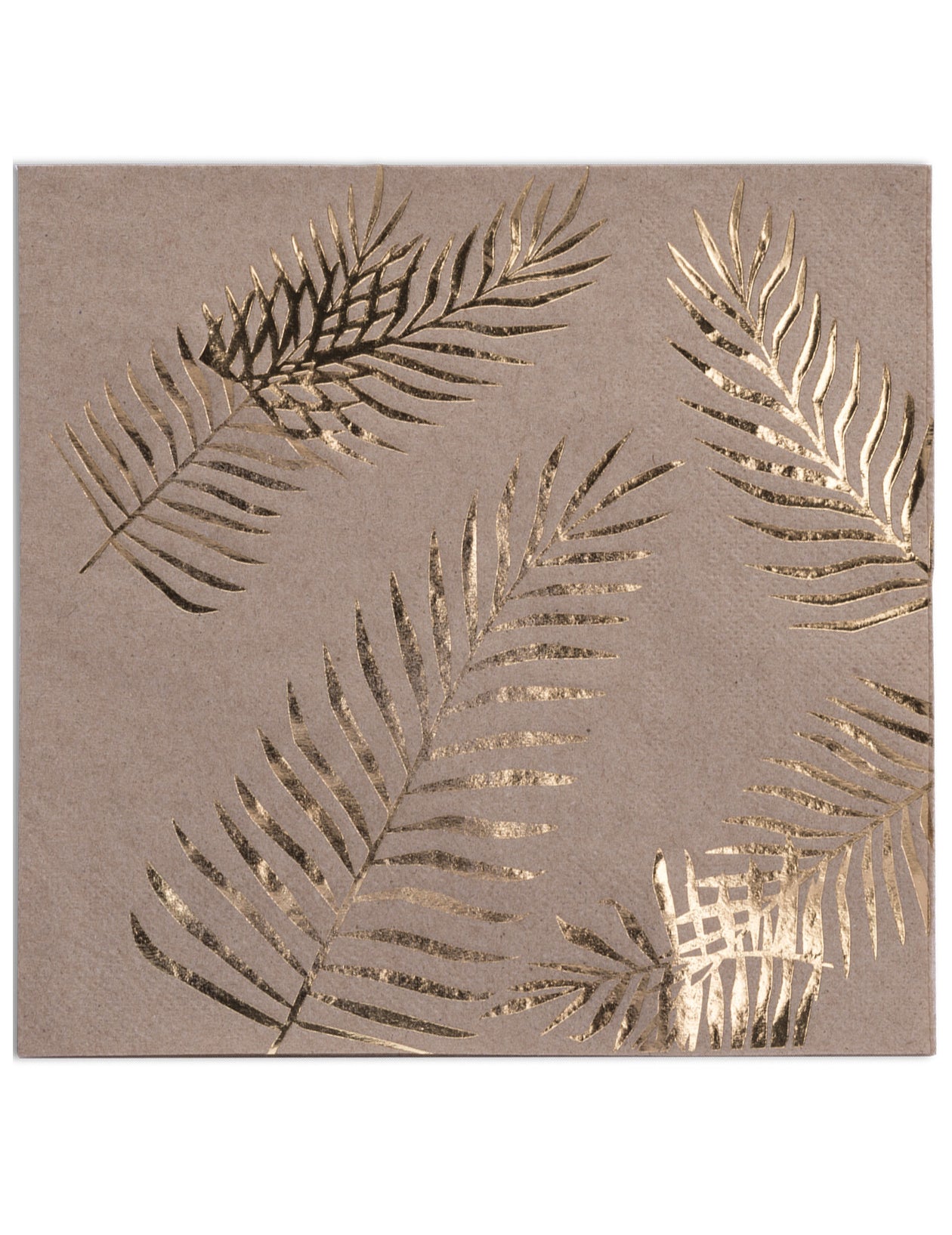 Serviettes en papier kraft Palmier doré kraft et or