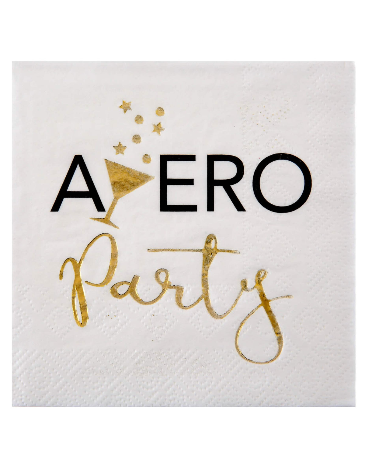 Serviettes en papier apéro party pour décoration de table blanc et doré