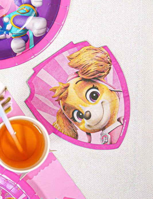 20er Pack Papierservietten Paw Patrol™ rosa 28 x 32 cm