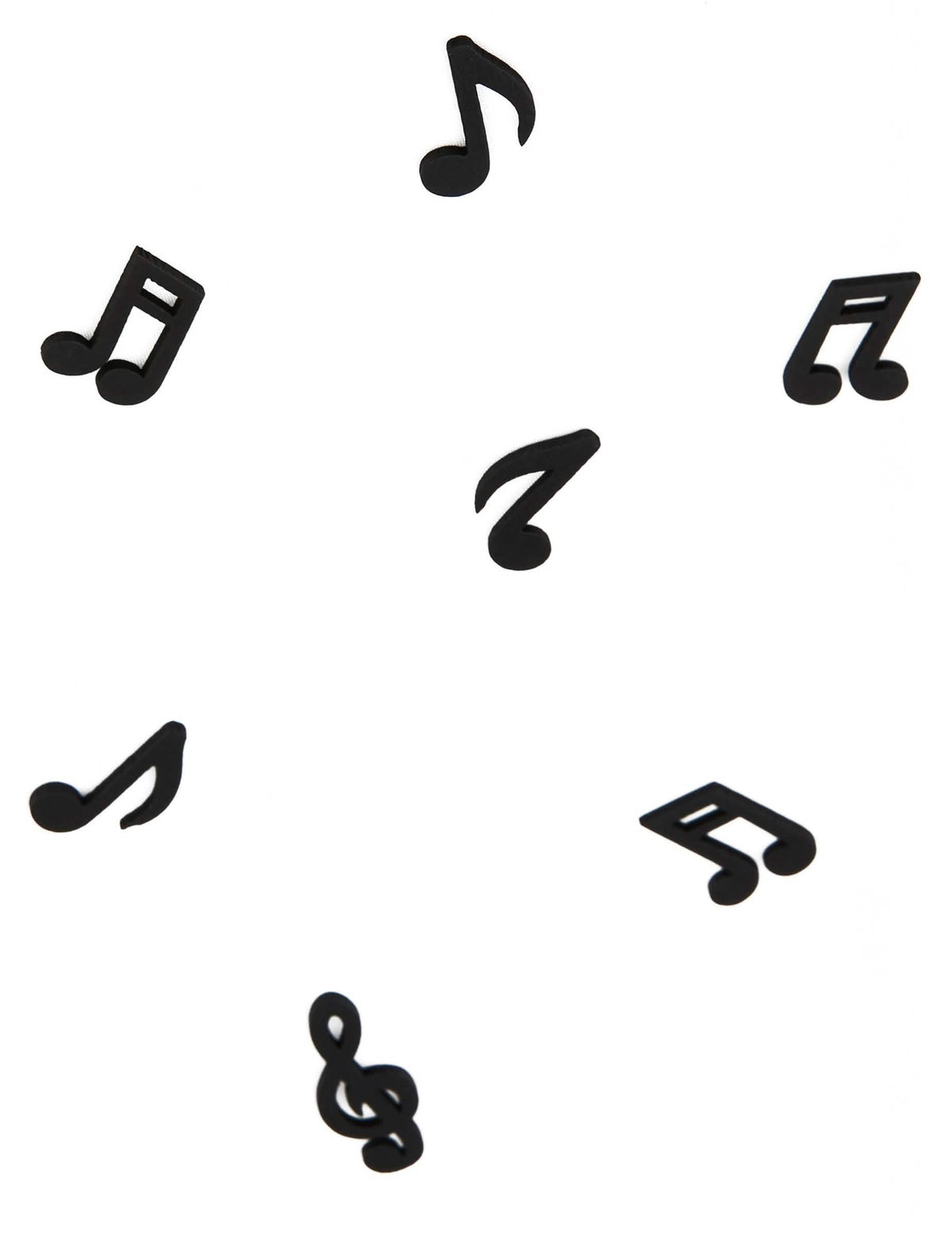 Détails des différentes formes des confettis de table notes de musique
