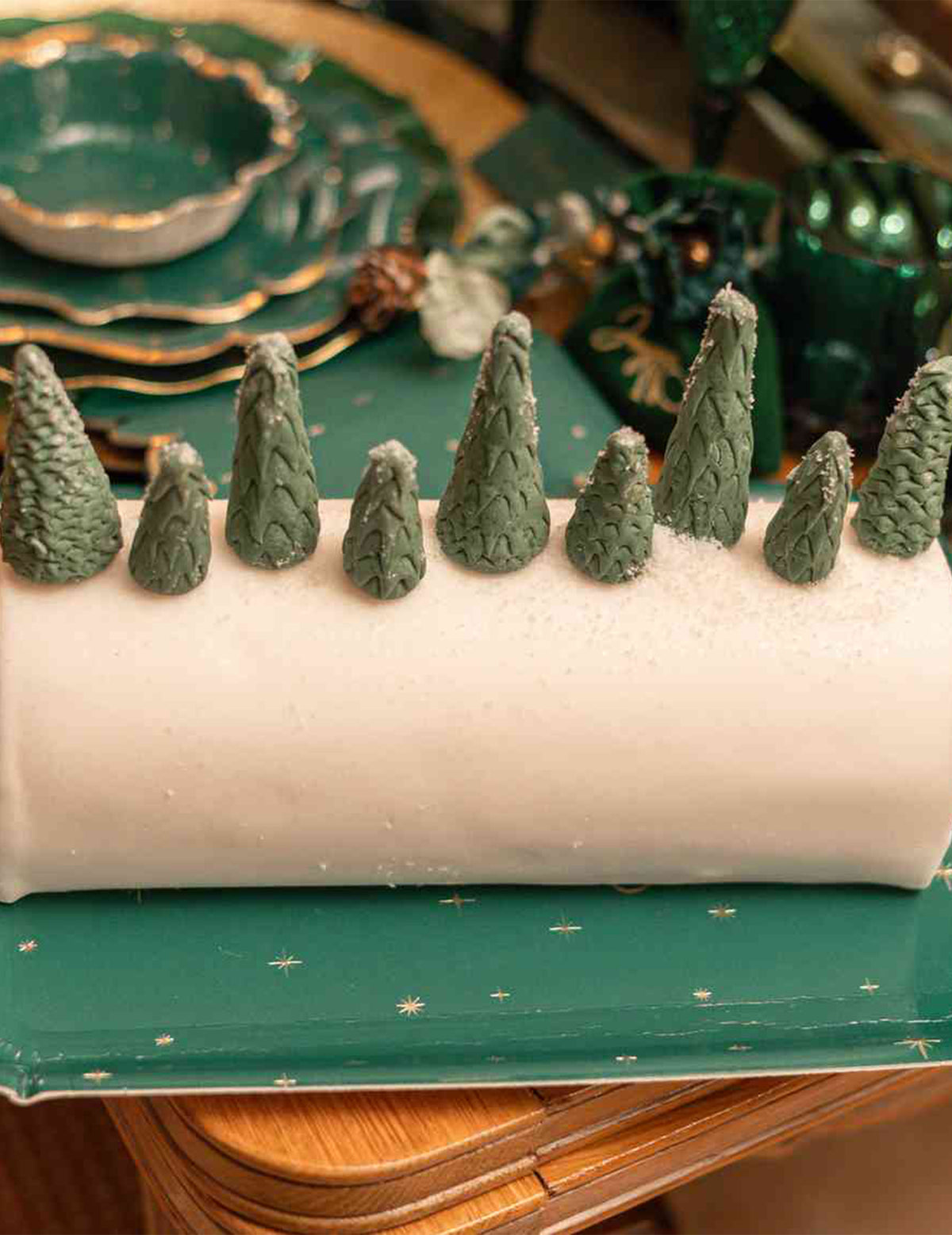 3 Serviertabletts Frohe Weihnachten aus Pappe Grün & Gold 35 x 25,5 cm