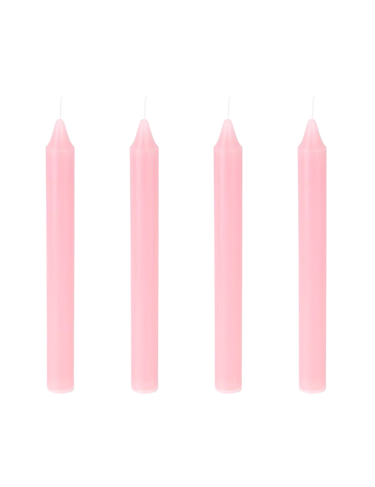Set mit 4 rosa Kerzen lang 20 cm