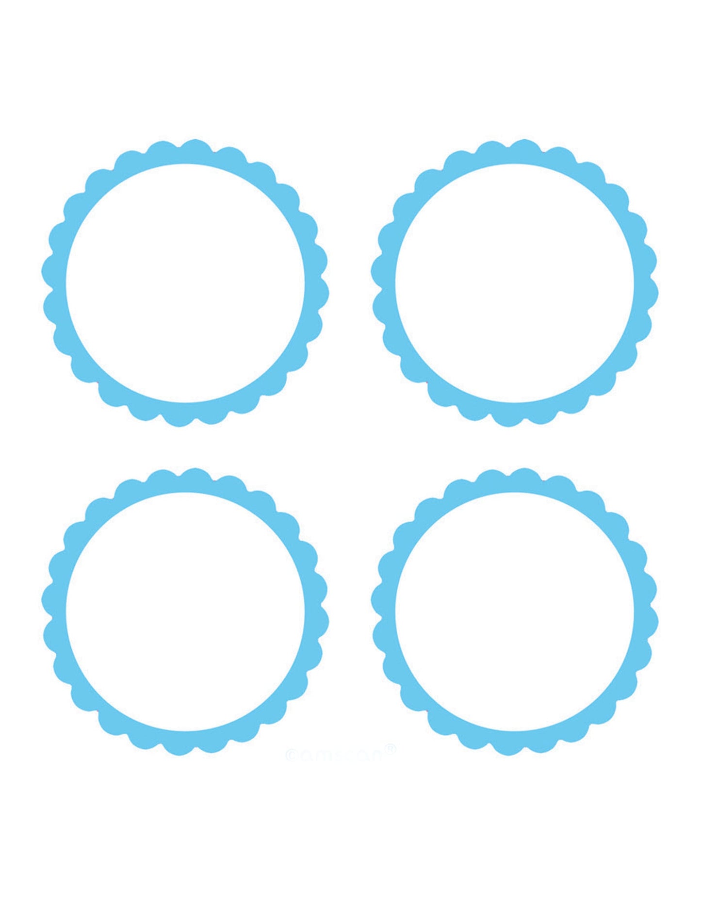 Étiquettes pour candy bar bleu ciel à bords festonnés