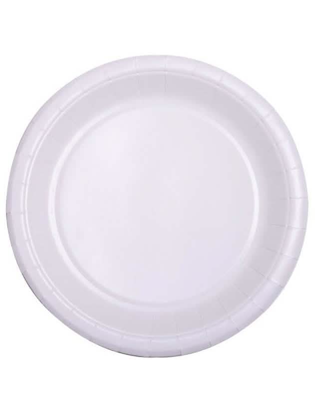 Petites assiettes en carton écologiques blanc