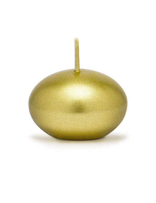 50 Schwimmende Diskus-Kerzen Gold-Metallic 40 mm