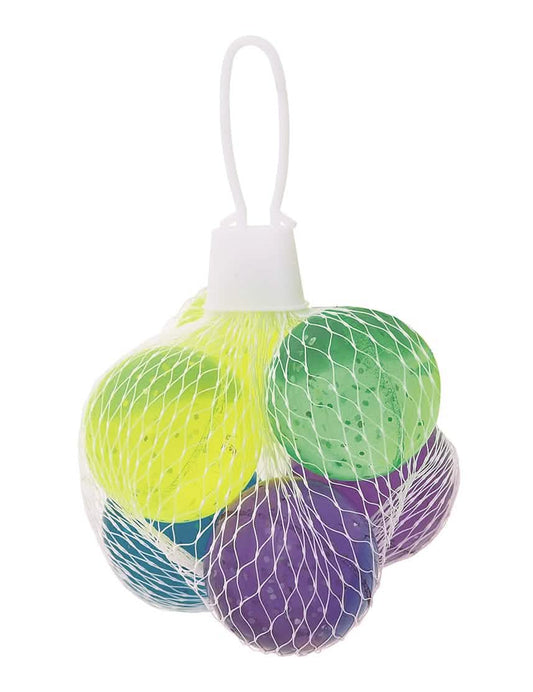 6 bunte Glitzer-Flummis 3 cm