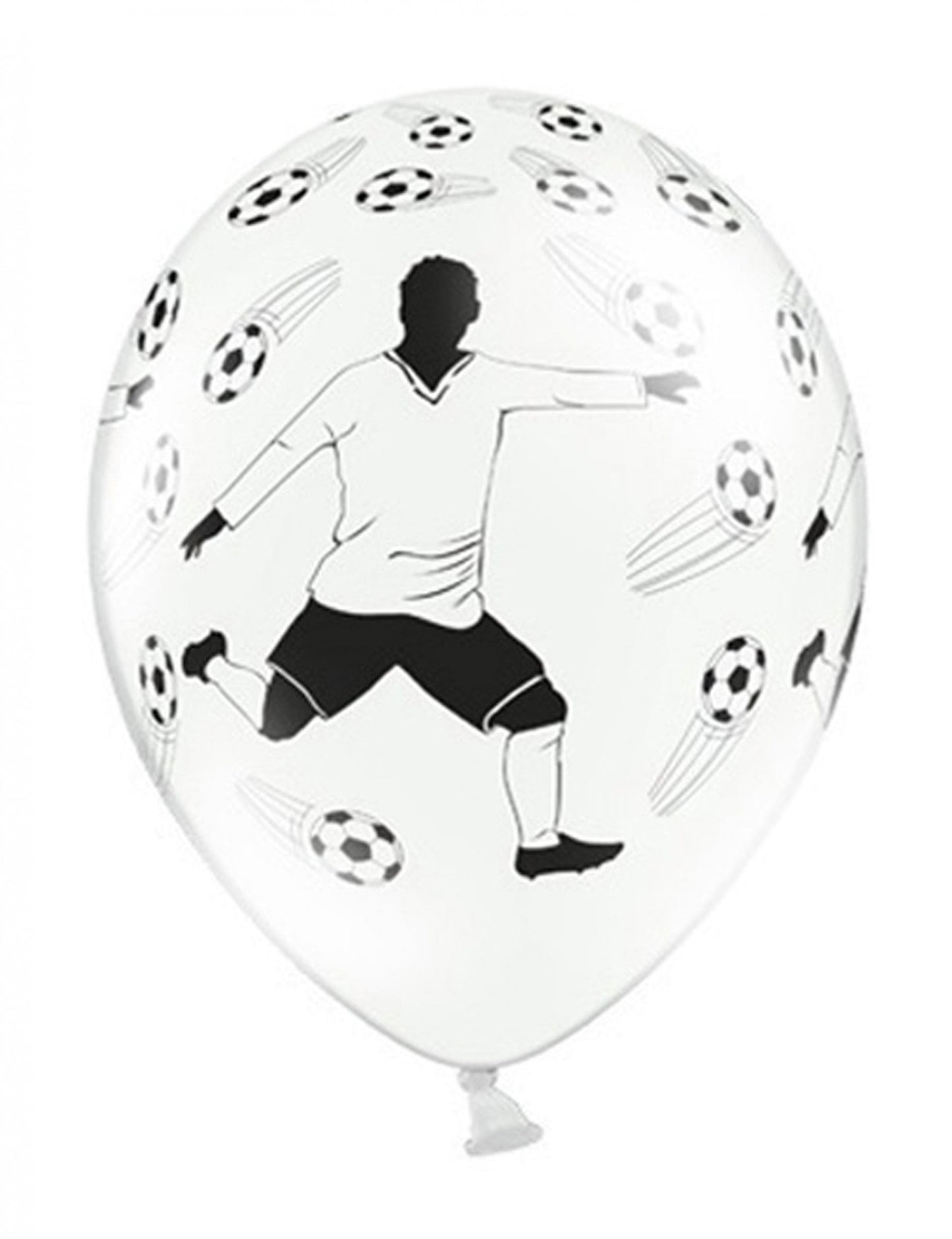 Ballons en latex joueur de foot pour décoration blanc et noir