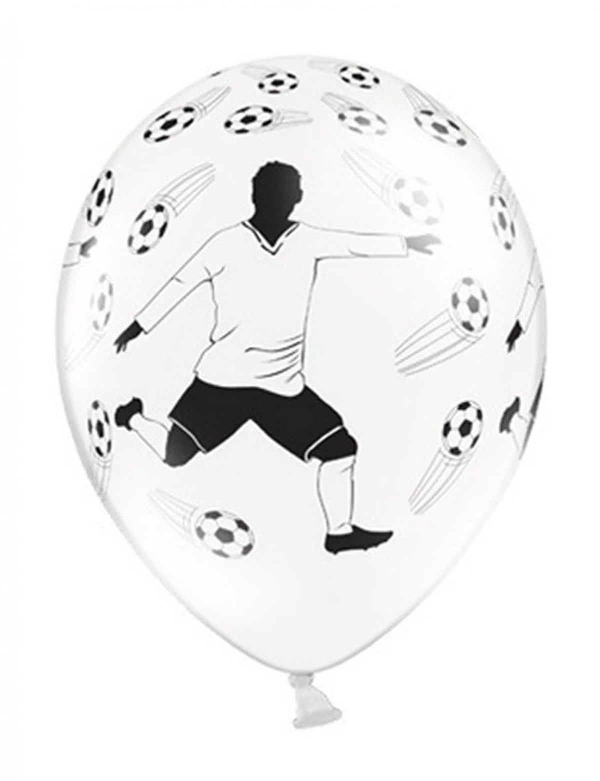 Ballons en latex joueur de foot pour décoration blanc et noir