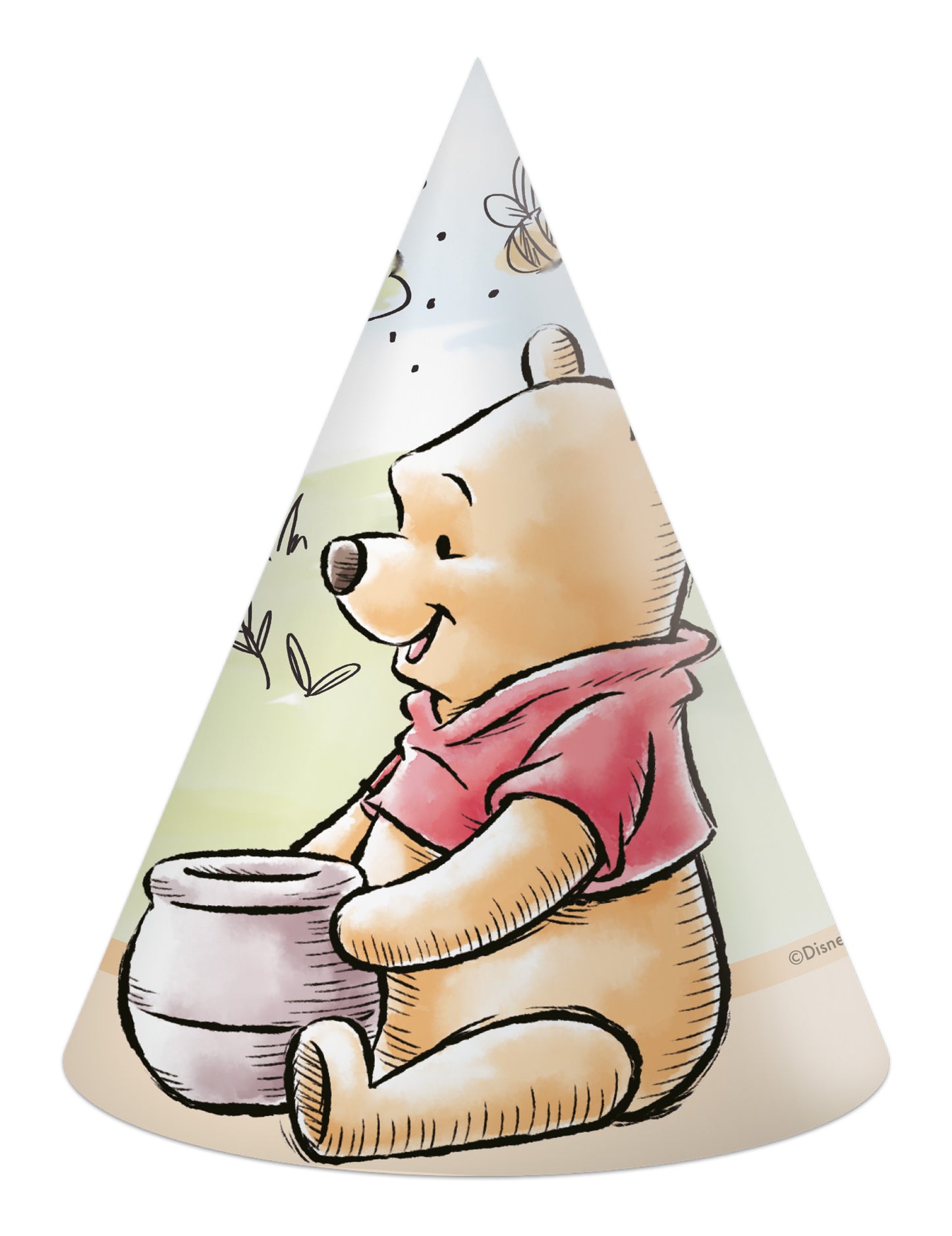 Chapeau de fête Winnie l'ourson pour enfant avec illustration de l'ourson et son pot de miel