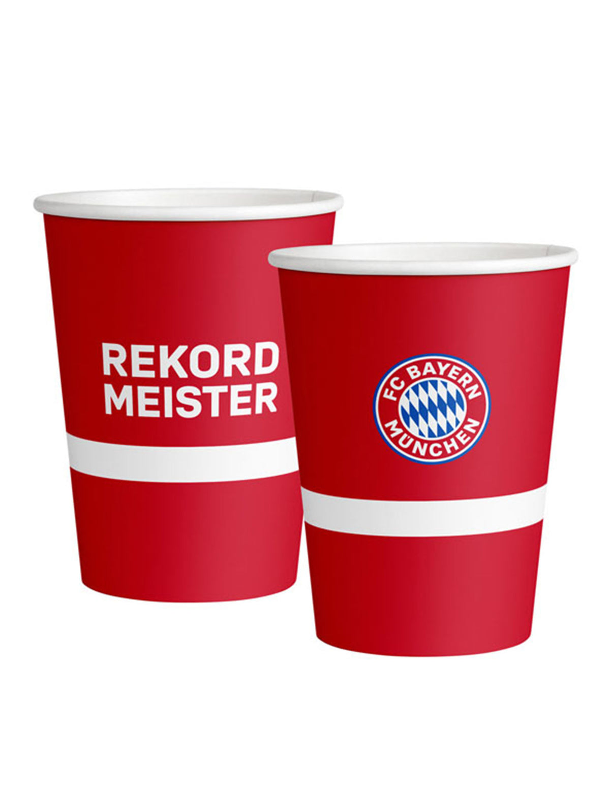 Gobelets en carton FC Bayern Munich pour supporters rouges et blancs Rekordmeister