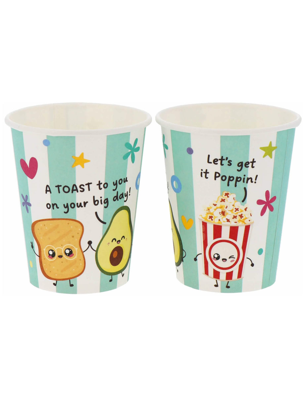 Set mit 8 Partybechern Kawaii aus Pappe 250 ml