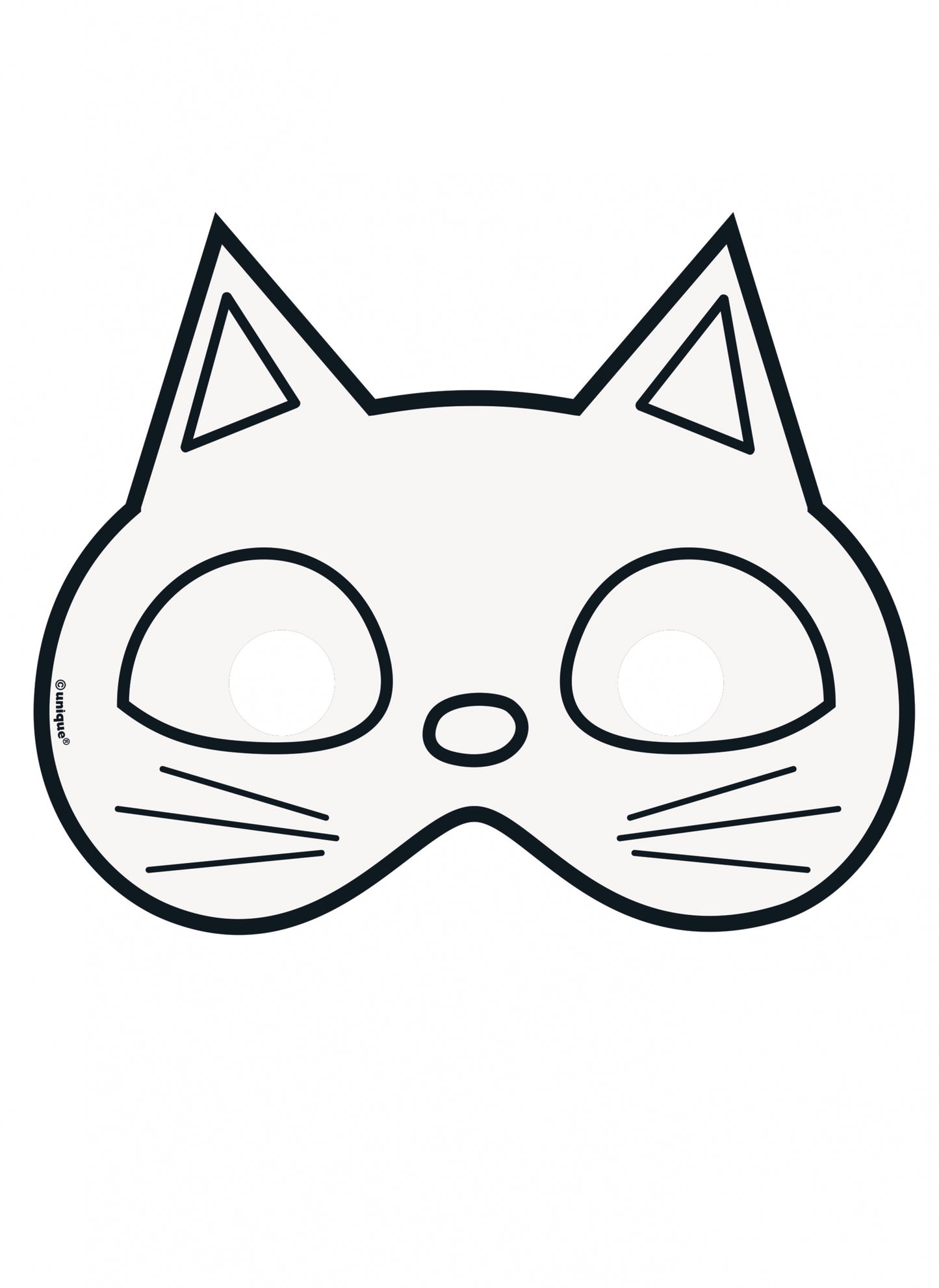 Modèle chat du masque en papier à colorier Halloween
