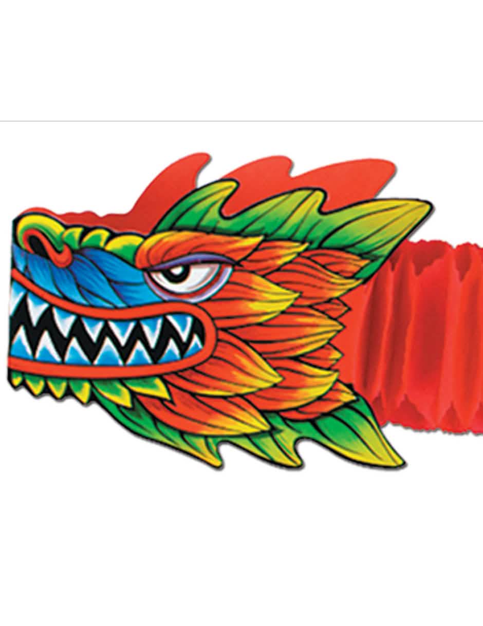 Nahaufnahme des Kopfes der Drachen-Wanddekoration zum chinesischen Neujahr