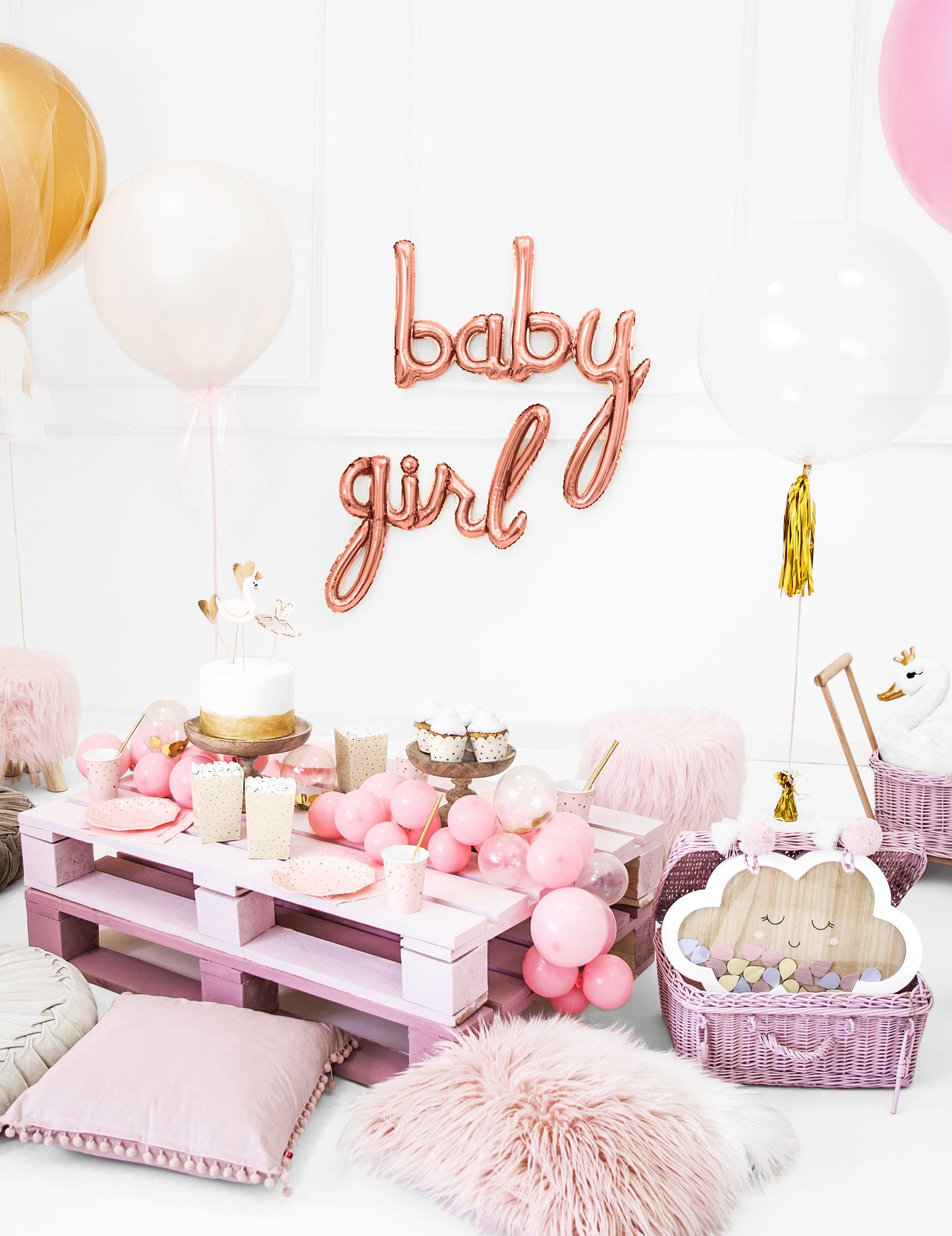 Mise en scène de baby shower du ballon aluminium baby