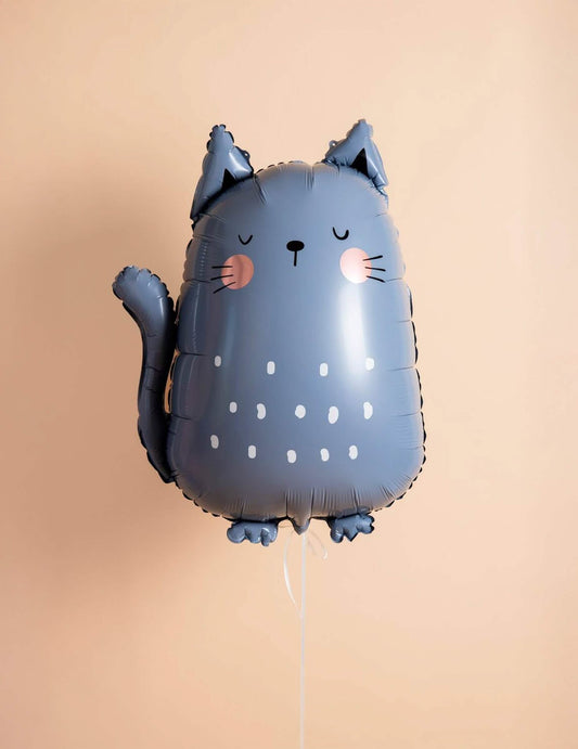 Aluminiumballon Motiv Katze Grau - 49 x 69 cm