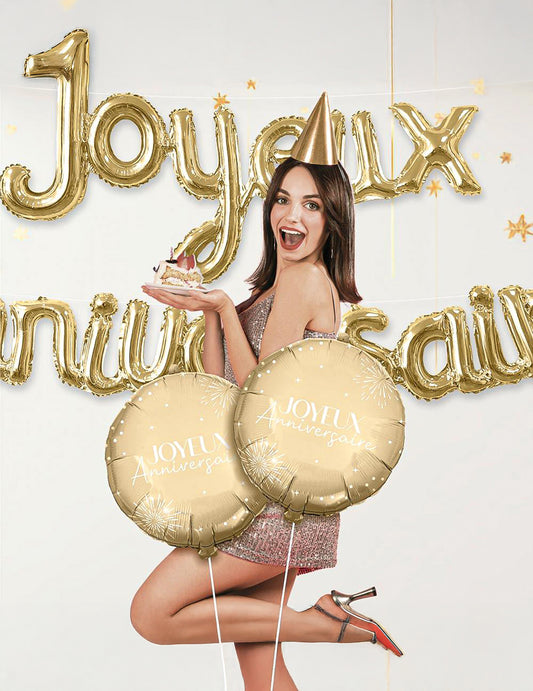 Alles Gute zum Geburtstag Goldfolienballon 35 cm