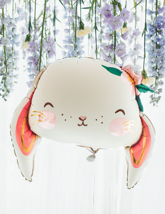Vue de face du ballon aluminium lapin mignon