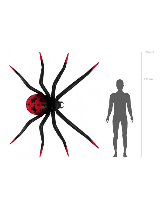 Gigantischer XXL Spinnen-Folienballon in Schwarz-Rot - 275 x 152 cm