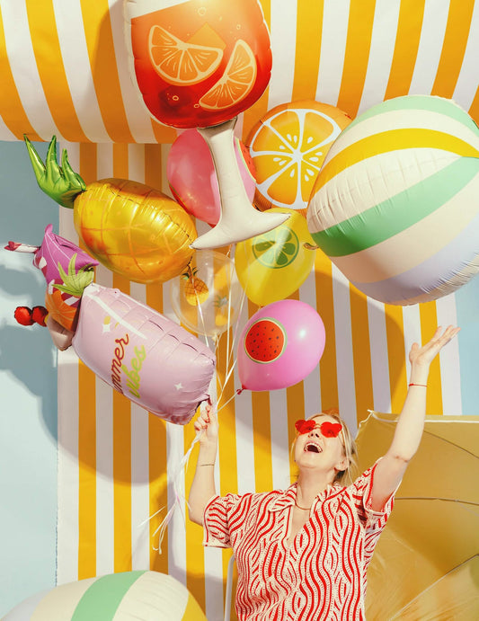 Aluminium-Ballon Rosa Cocktailglas 47 x 79 cm