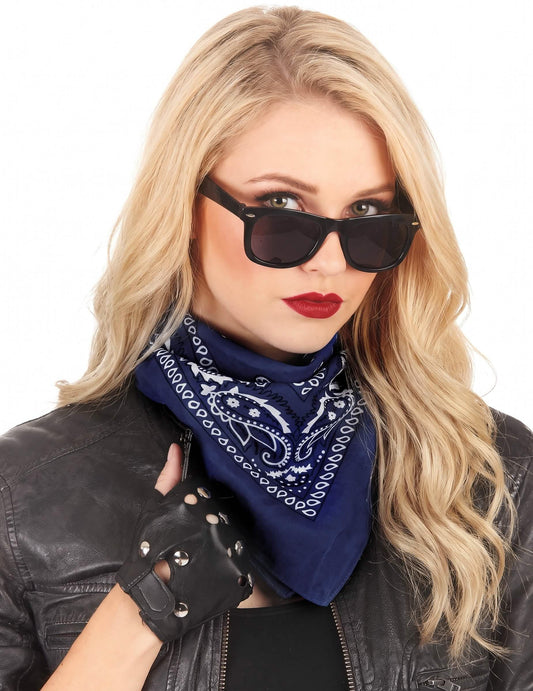 Blaues Bandana-Tuch für Cowboys oder Biker