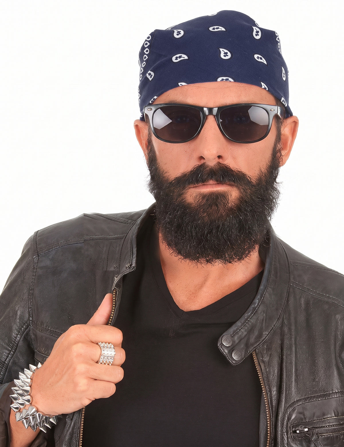 Blaues Bandana-Tuch für Cowboys oder Biker