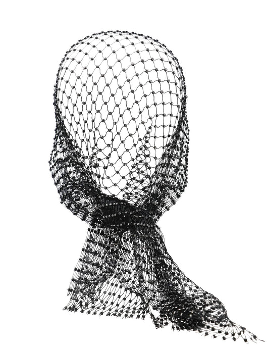 Schwarzes Netz-Bandana mit Strass für Erwachsene
