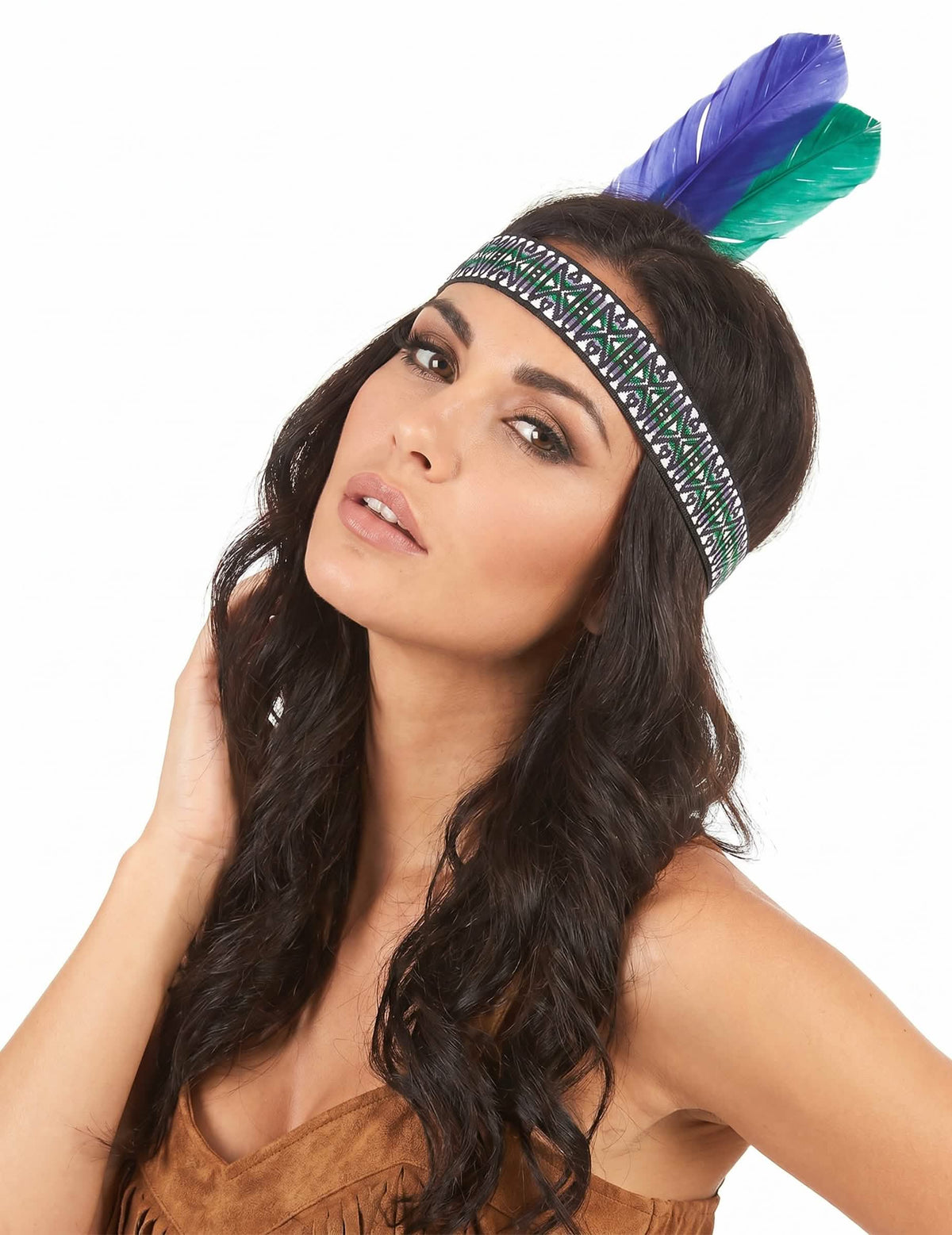 Indianer Kopfschmuck für Erwachsene mit Federn