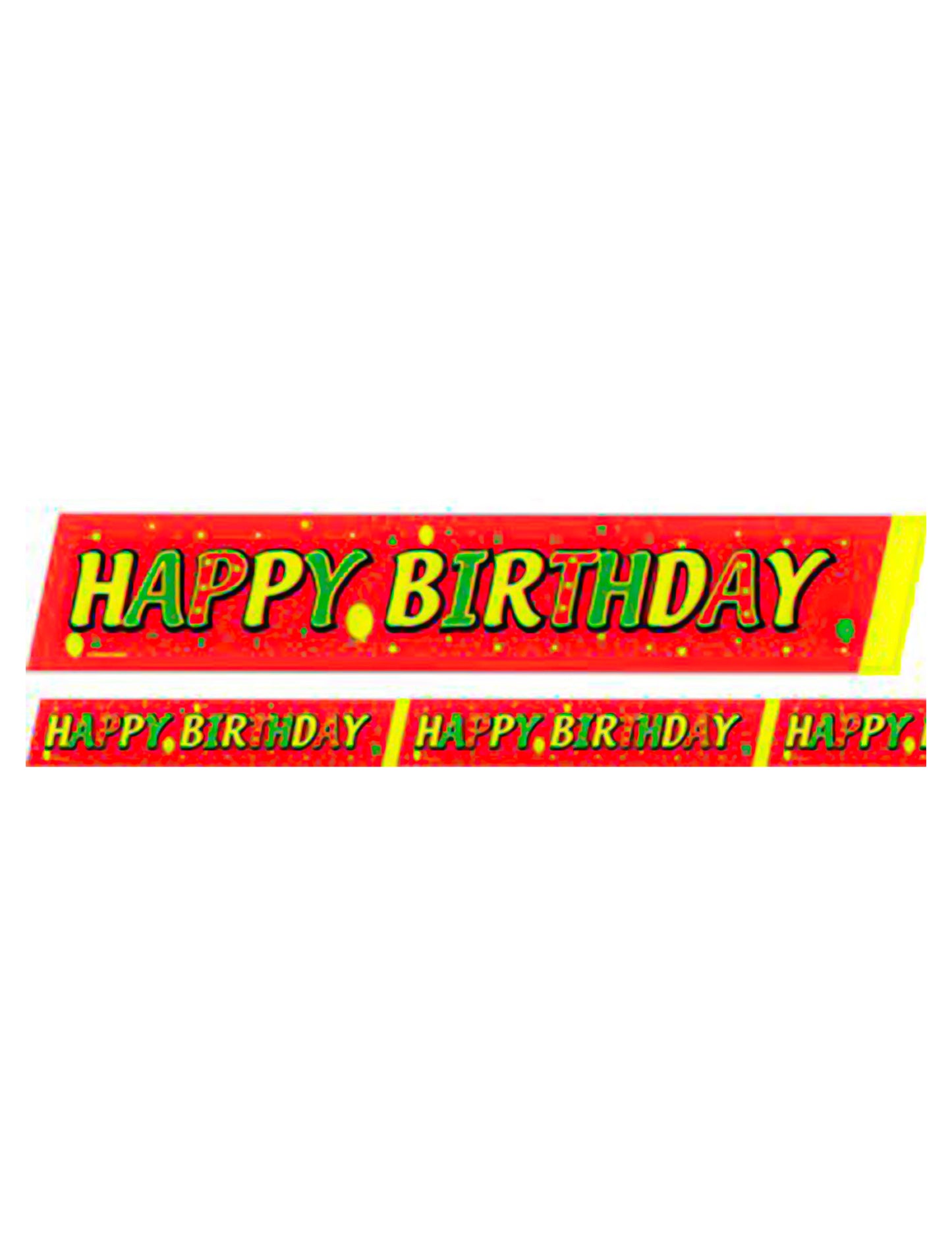 Absperrband Happy Birthday Deko rot-grün-gelb 600x6cm