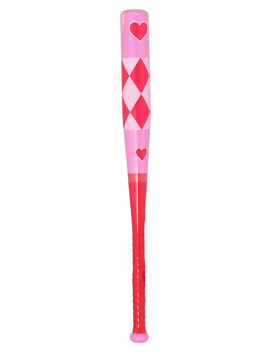 Rosa Baseballschläger mit Herzen (73 cm)