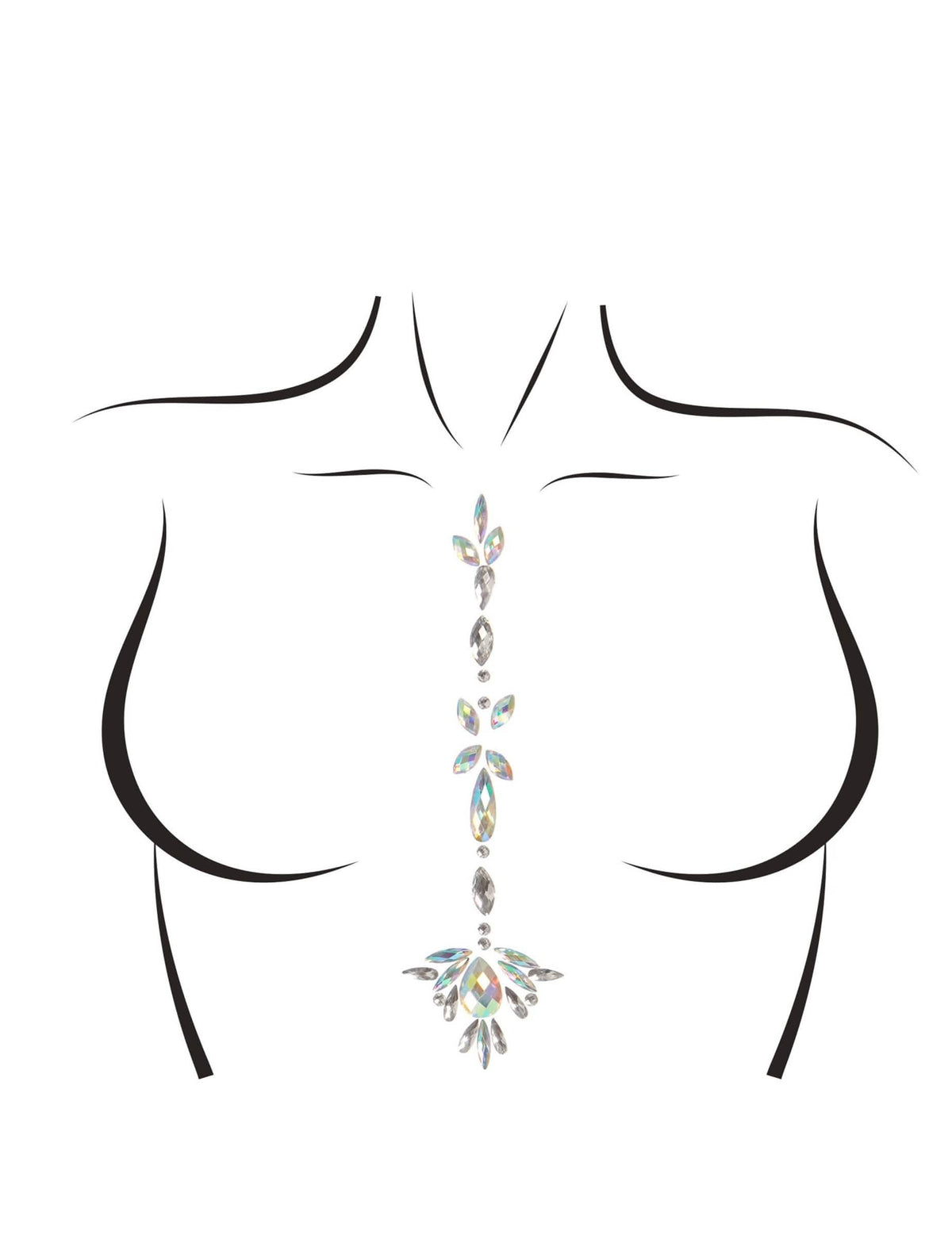 Bijoux pour le corps adhésifs jade pour femme irisés