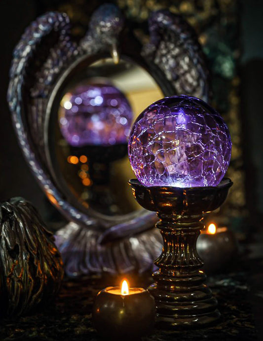 Magische LED-Kugel in Violett 10 x 10 x 22 cm