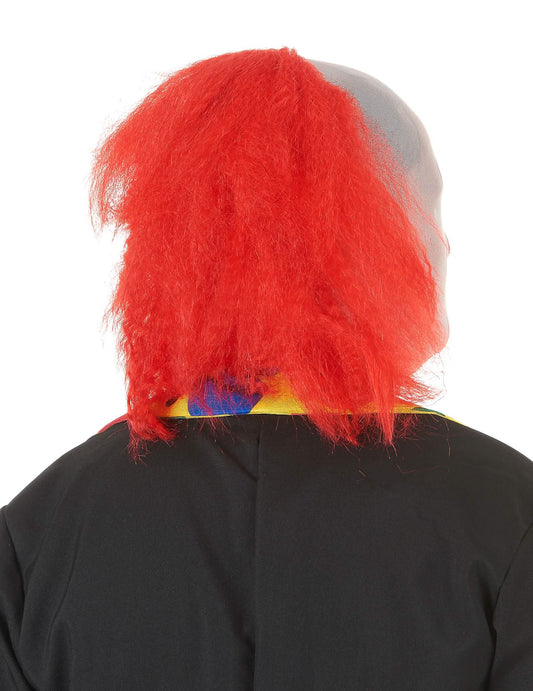 Vue de dos de la cagoule de clown avec cheveux