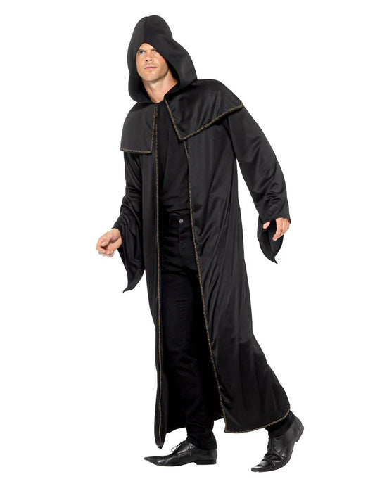 Vue de profil de la cape étudiant sorcier pour homme