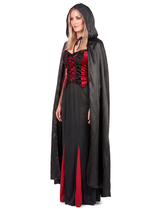 Vampirella-Umhang schwarz Halloween für Erwachsene