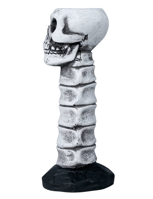 Vue de profil du chandelier tête de mort